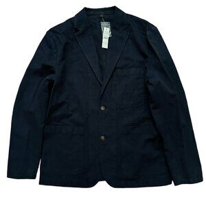 J.Crew Blazer Jacket Mens Size 40 Garment Dyed Cotton Linen Blend Blue NEW